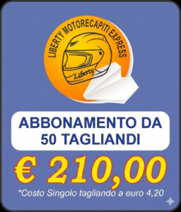oupon abbonamento 50 tagliandi Liberty Motorecapiti Express a €210,00.